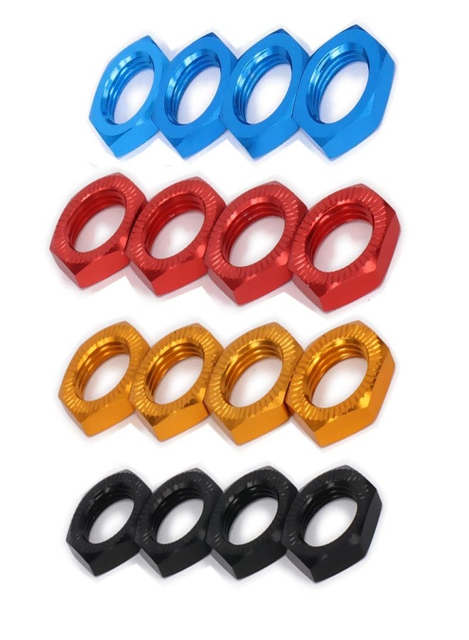 UURCSKY 16 pcs Aluminum 17mm Wheel Nut Thread 1.0mm for 1/7 1/8 RC Model Car ARRMA 6s HSP Redcat Himoto Monster Trucks Off Road Buggy Upgraded Parts (Mixed-Color) - Image 3